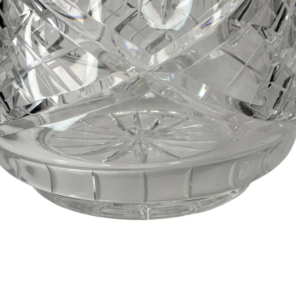 Decanter Crystal Cut Glass European MCM Starburst Diamond Pattern W/ Stopper 13